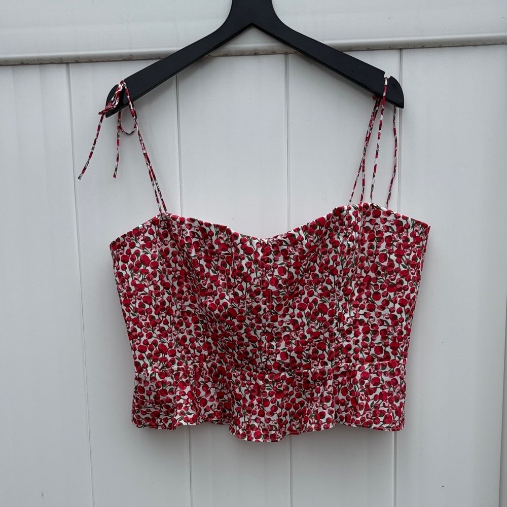 J. Crew top with Liberty Fabric